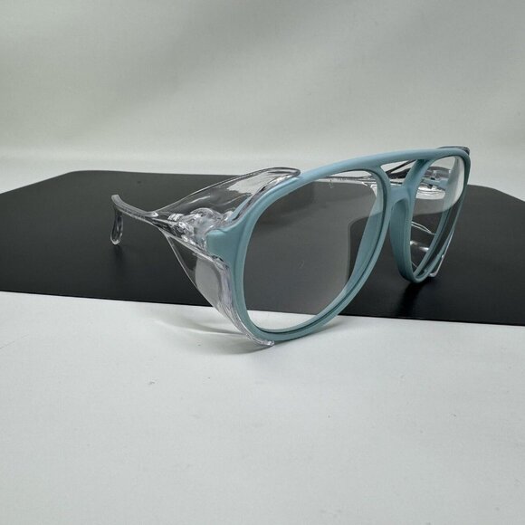 AO safety glasses Z87 F 9100plastic eyeglasses frames side Shields Blue Aviator - Picture 1 of 9
